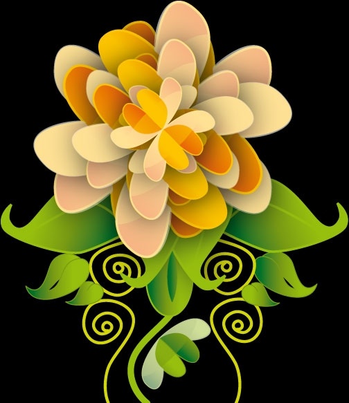 flower vector design on dark background illustration