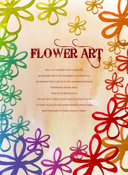flower art watercolor pattern background psd layered 4