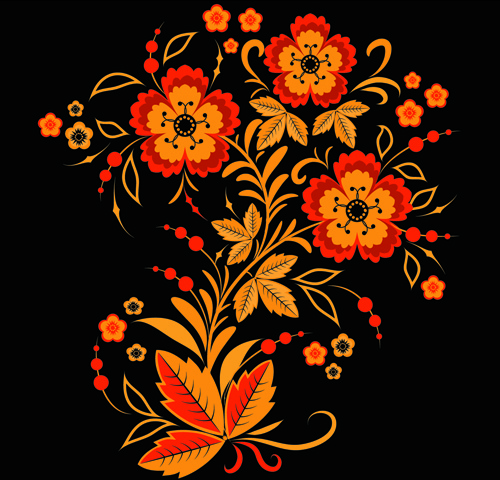 flower decorative style background vector 