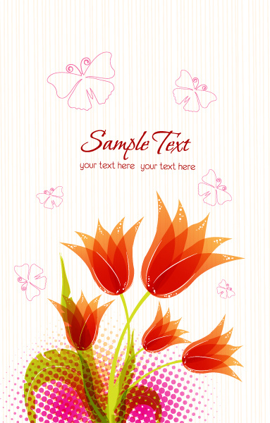 flower illustrations vector background 