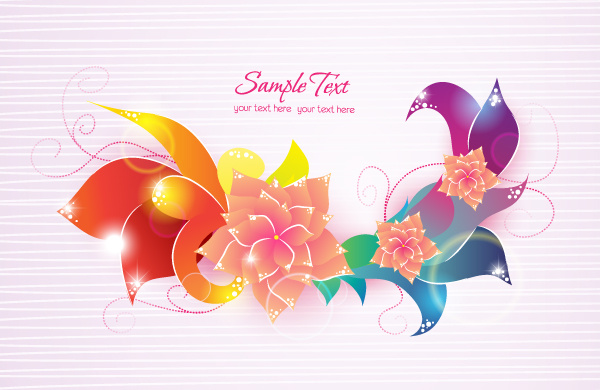 flower illustrations vector background 