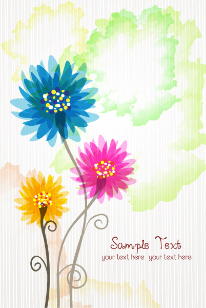 flower illustrations vector background 