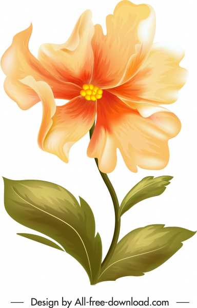 flower painting colored classical handdrawn sketch