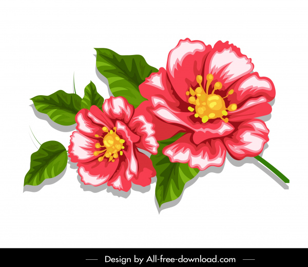 flower painting colorful classical handdrawn decor