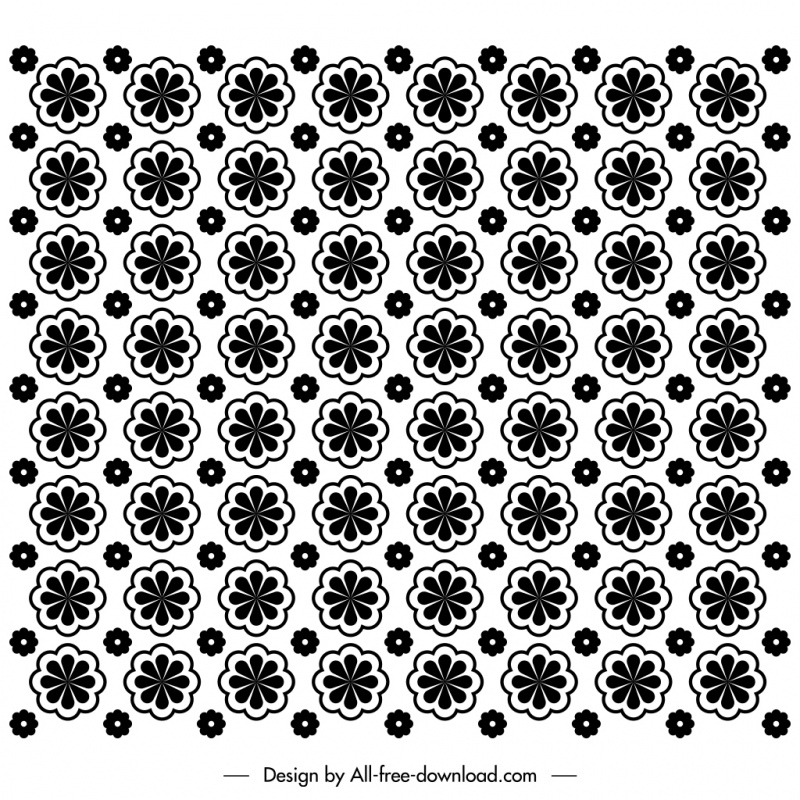 flower style pattern repeating classic petals decor