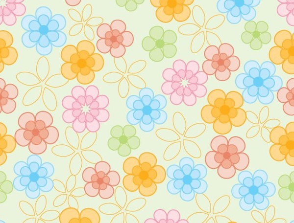 flowers pattern colorful classical flat repeating decor