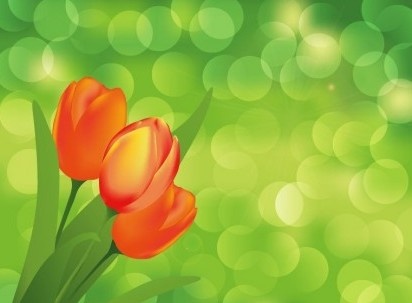 flower with green art background vector graphic art