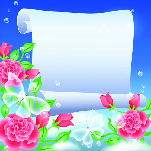 flower with paper dream background vector