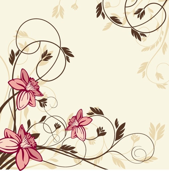 flower with swirl floral vector illustration