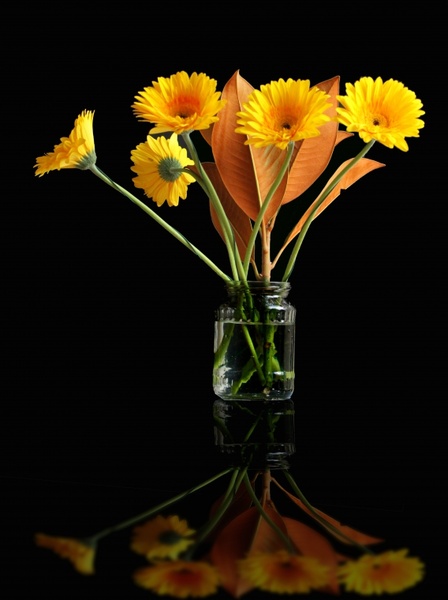 flower yellow vase 