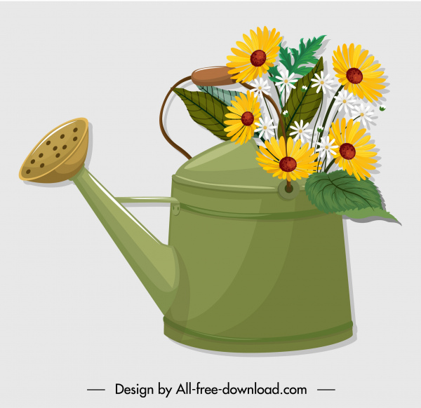 flowerpot icon showering pot sketch classical design