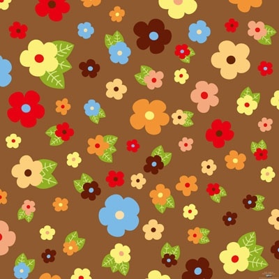 flowers and foliage background cartoon 1 vector