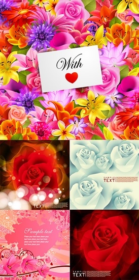 flower card backgrounds colorful blooming blurred decor
