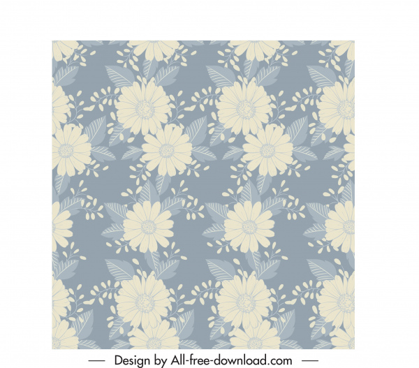 flowers pattern blurred classic design