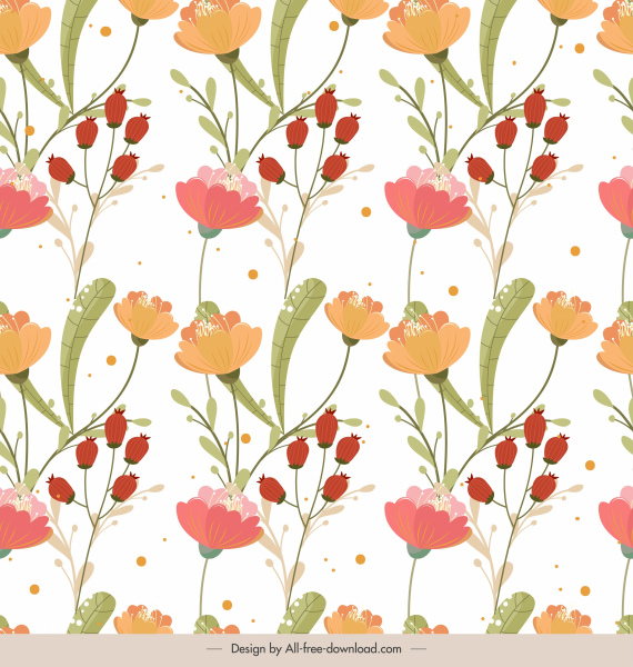 flowers pattern bright colorful classic decor