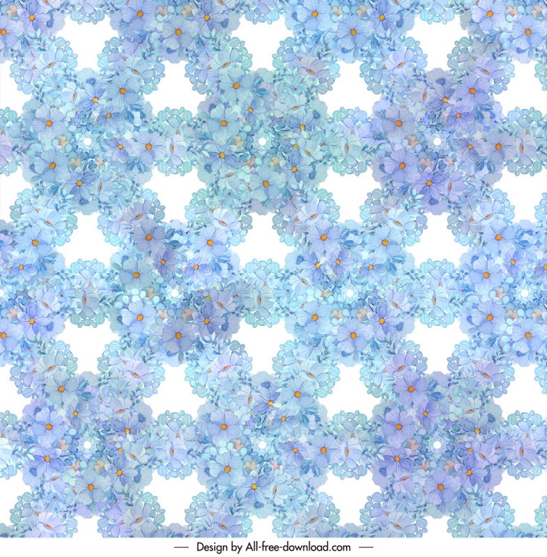 flowers pattern template elegant symmetric layout 