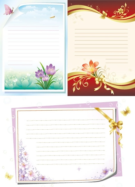 flowers stationery vector