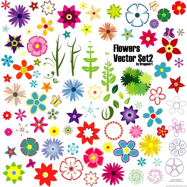 Flowers Vector Set 2 Vectors Graphic Art Designs In Editable Ai Eps