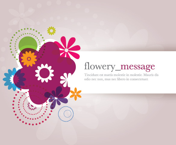 flowery message vector graphic