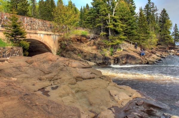 flowing into superior at cascade river state park minnesota