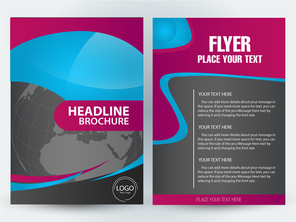 flyer brochure illustration with earth and curves design