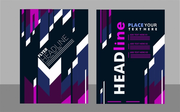 flyer cover sets modern style and dark background