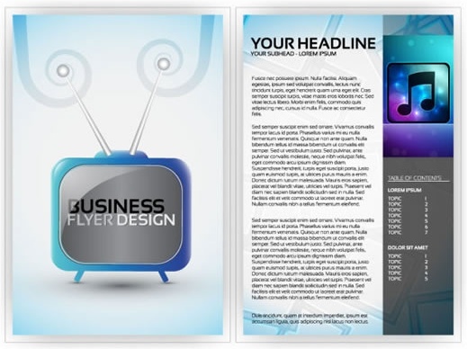 corporate flyer templates music television sketch shiny modern