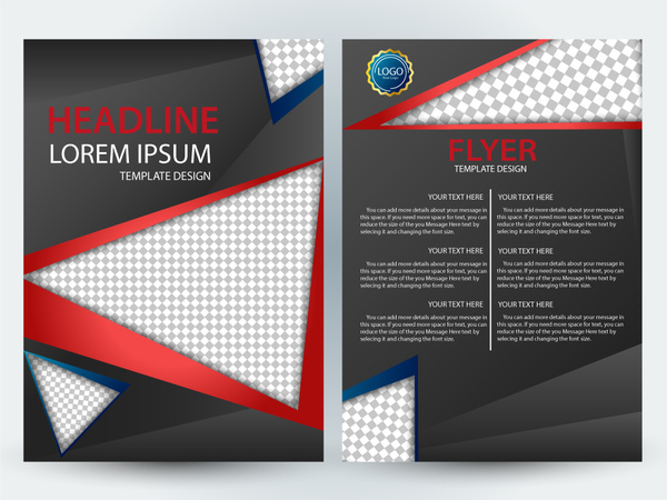 flyer template design with checkered black background