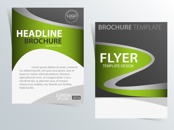flyer template design with curved line style
