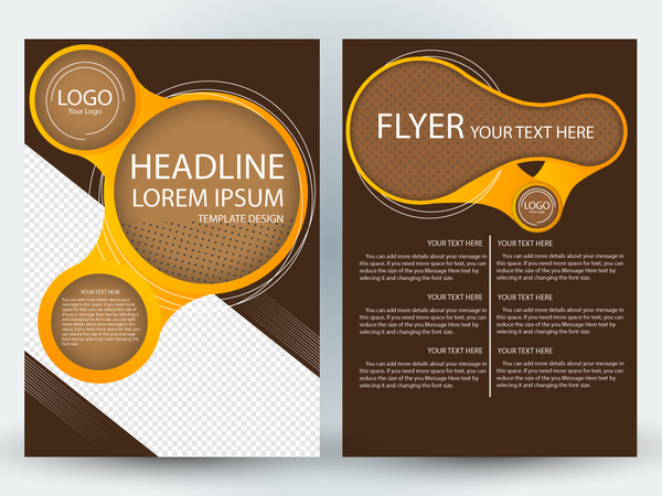 flyer template design with dynamic circles illustration 