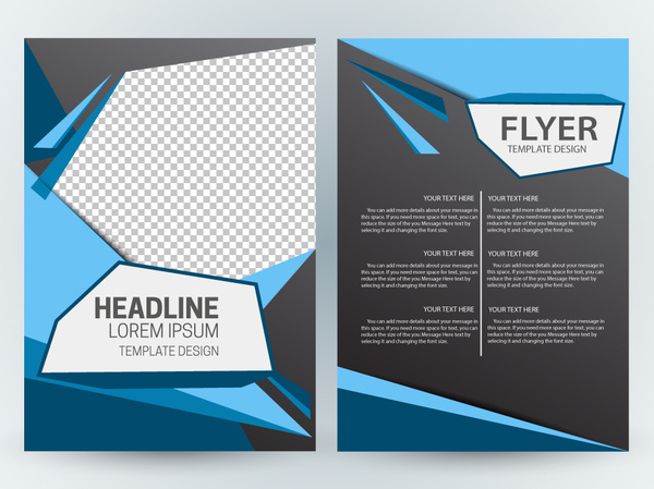 Download Flyer template design with modern abstract checkered dark ...