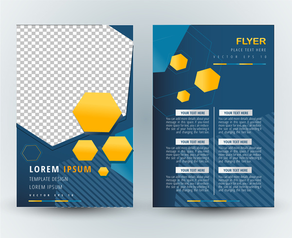 flyer template vector design with abstract geometric illustration