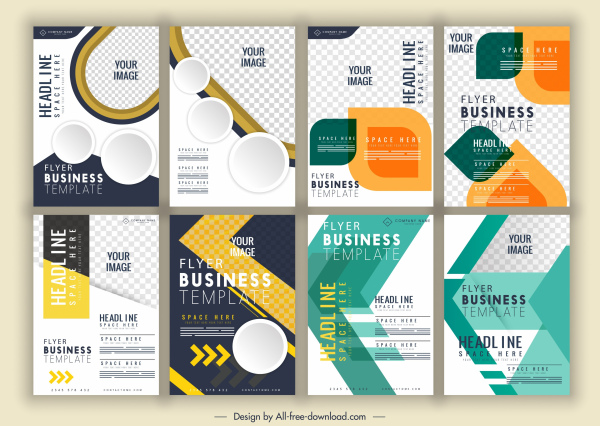 flyer templates collection bright colorful elegant modern decor