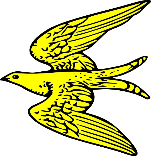 Flying Yellow Bird clip art