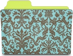 Folder damask turquoise