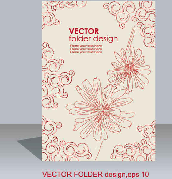 folder design vector floral background