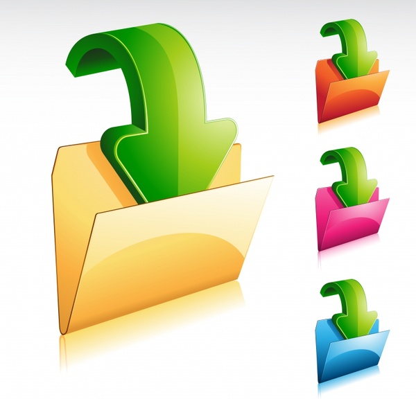 folder icon templates shiny colorful modern 3d design