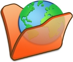 Folder orange internet