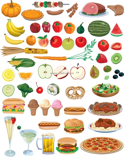 food fruits and vegetables vector