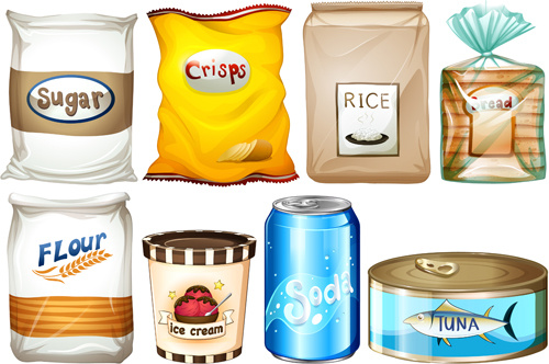 food packing elements vector graphics 