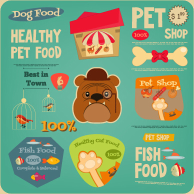 food sale sticker with logos vectors