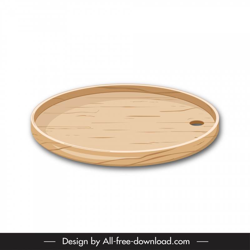 food tray icon circle wooden shape sketch classic design 