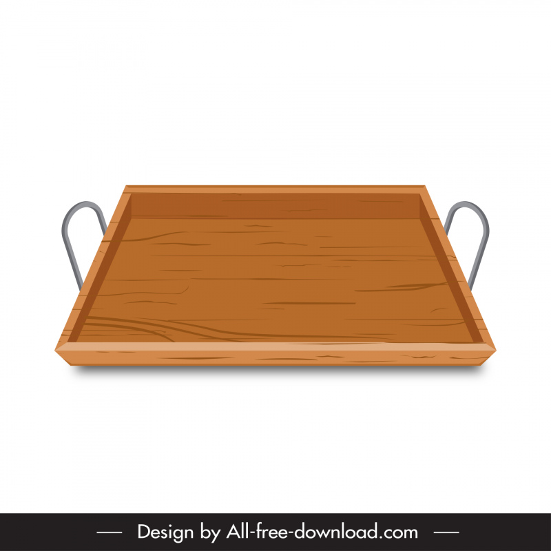 food tray icon wooden classic design symmetric 3d