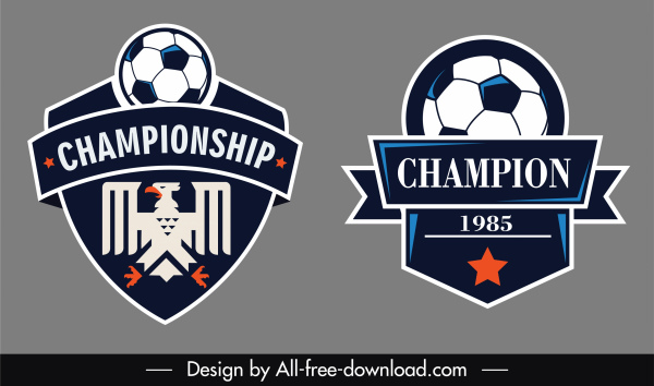footbal league logo template flat classic shapes design