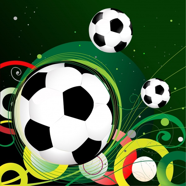 soccer banner template balls colorful curves dynamic design
