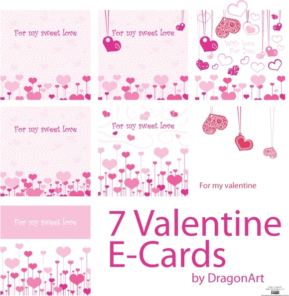 For my Sweet Love Valentine E-Cards Vector