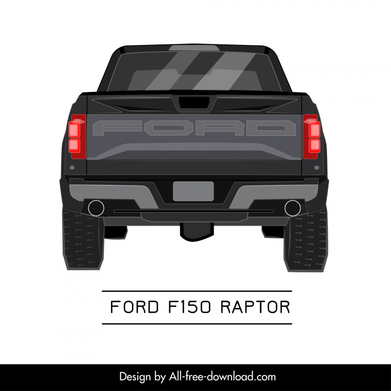 ford f150 raptor car model advertising template modern symmetric back view design