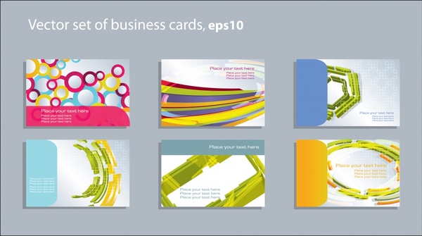 business card cover templates modern colorful abstract decor