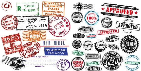 foreign stamp postmark vector
