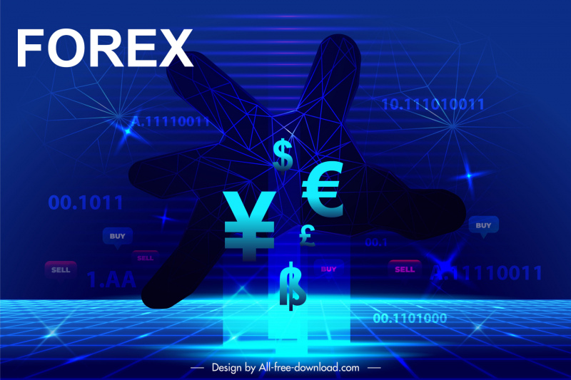 forex trading banner template dynamic currency elements light effect decor